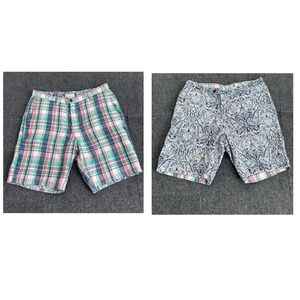 Tommy Bahama Linen‎ Plaid Paisley Reversable Shorts 39* Preppy Golf Ivy League